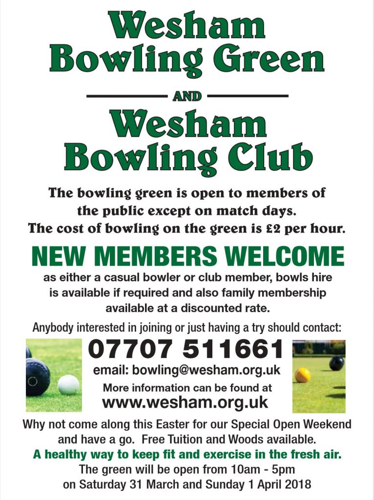 Wesham Bowling Club info